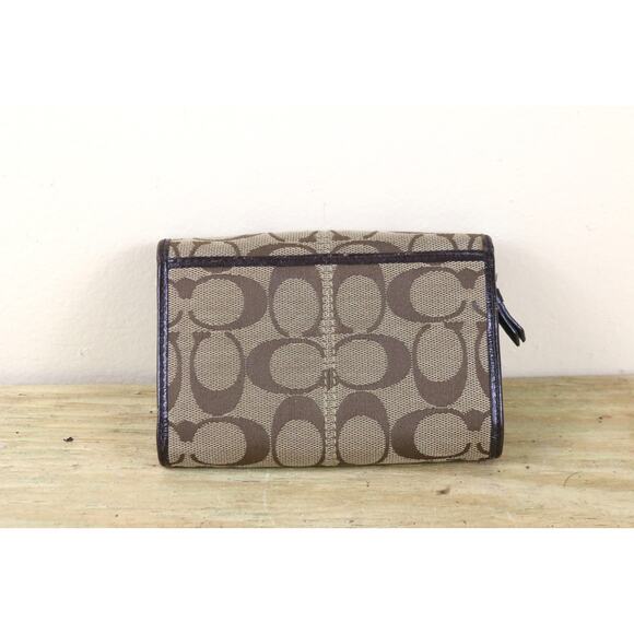 Coach Wallet Womens Brown Leather Signature C Logo Monogram Bifold Vintage - Picture 6 of 11
